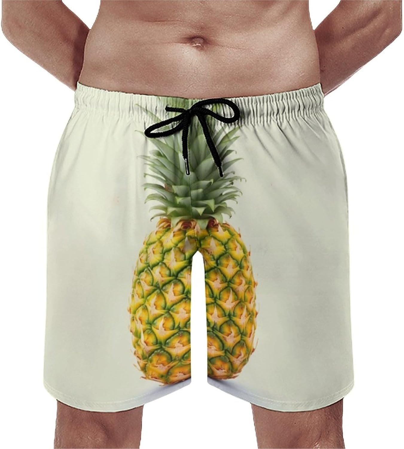 Men's Swim Trunks Fresh Pineapple Beach Shorts Quick Dry Summer Bathing Suit Swimwear Beachwear with Pockets
