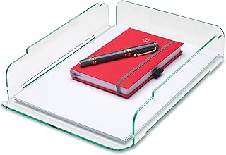 Lorell Single Stacking Letter Tray, Clear/Green
