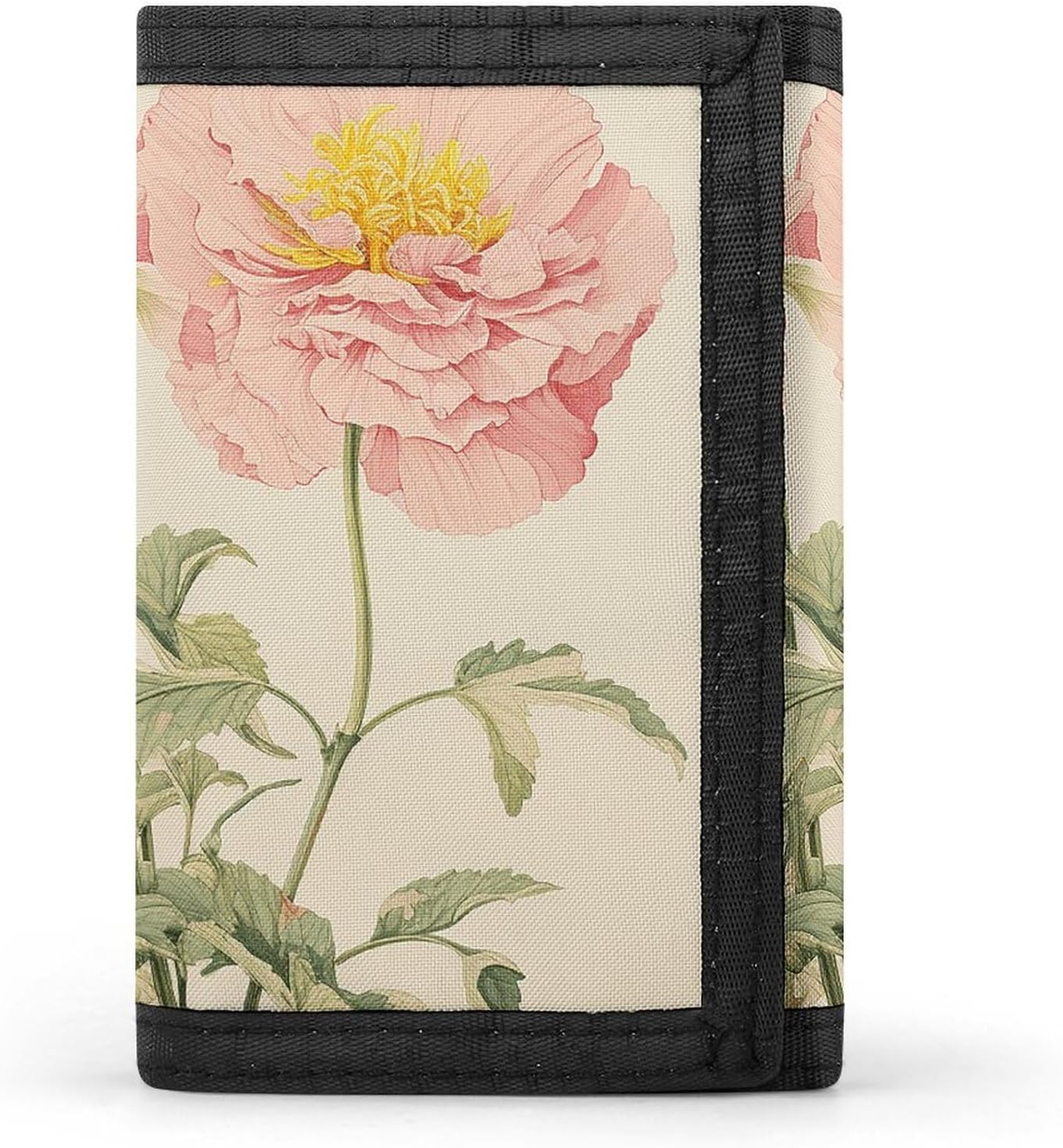 Flower Illustration Trifold Wallets Slim Wallet Novelty Pocket Purse Multiple Card Slots Outdoor Travel Wallet Stylish Durable Wallets For Men Women