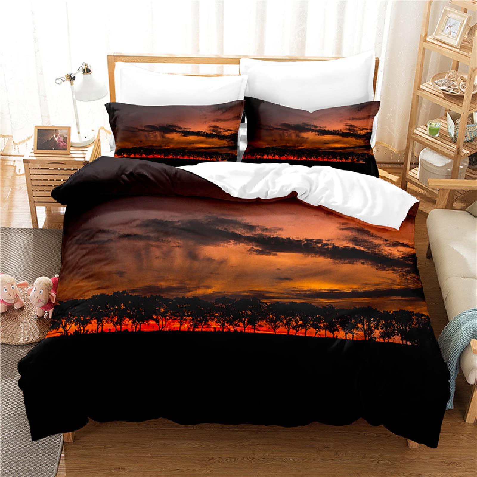 Housse de couette 220x240 douce en microfibre 110 g/㎡ hypoallergénique