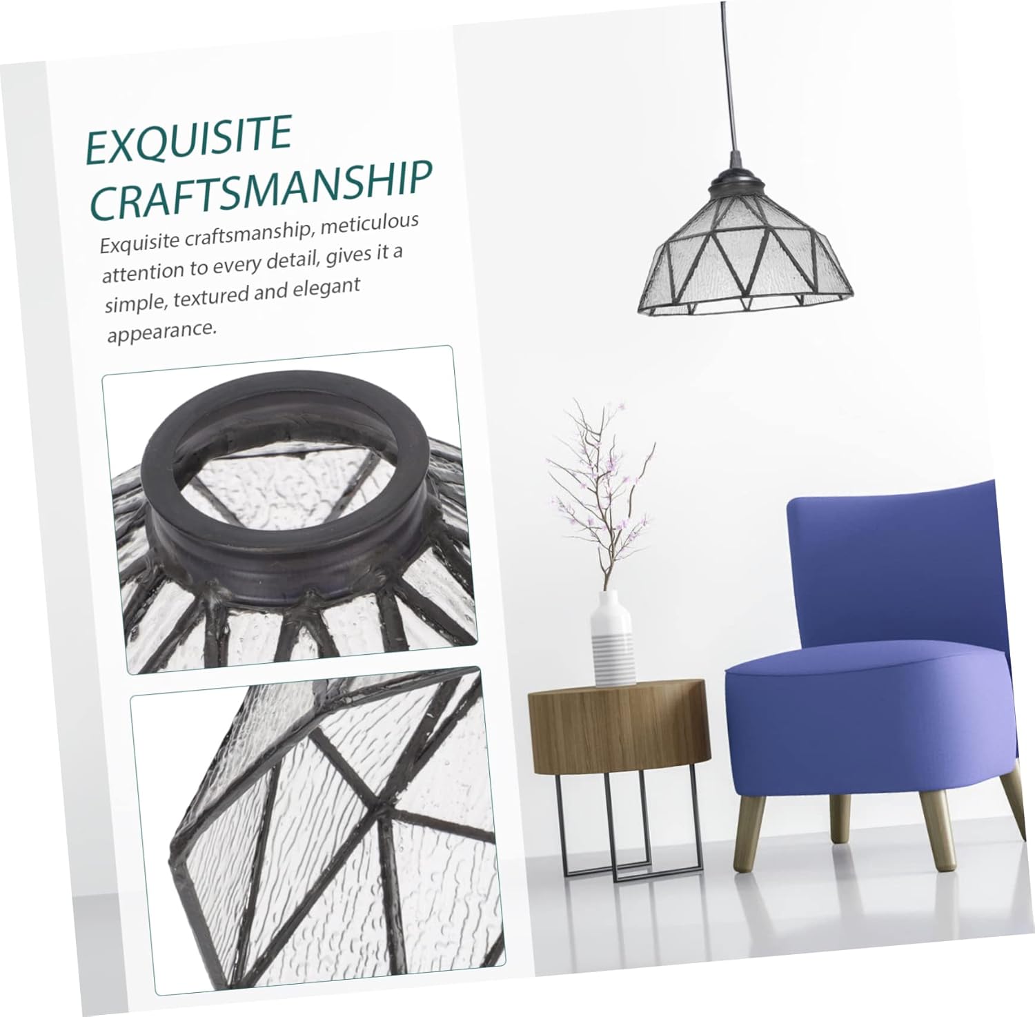 Artibetter Antique Pendant Light Fixtures Glass Lampshade Ceiling Light Shade Bulb Cover