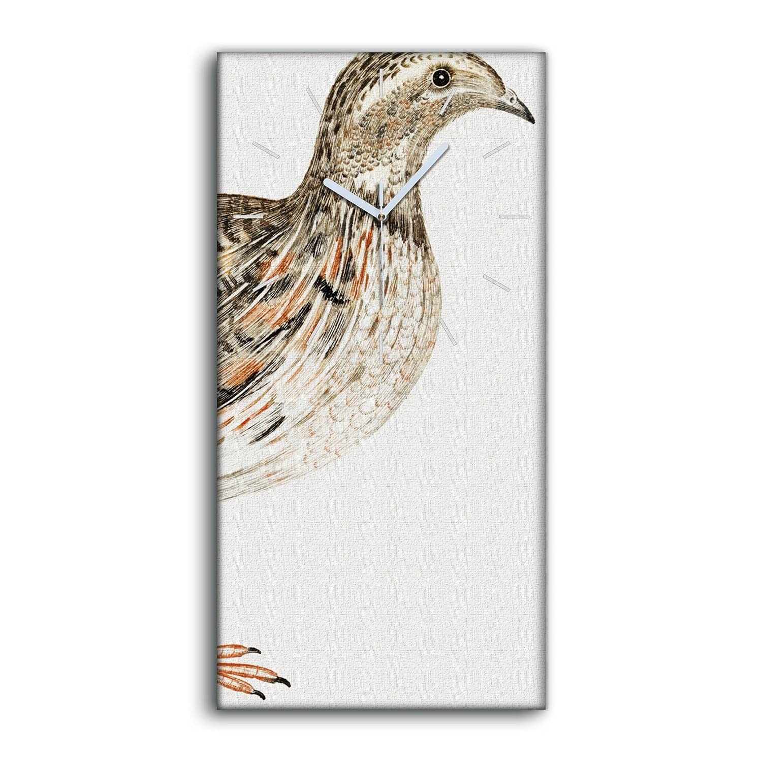 Horloge sur Toile Oiseaux pour Salon et Chambre Décoration Murale Silencieuse 30x60