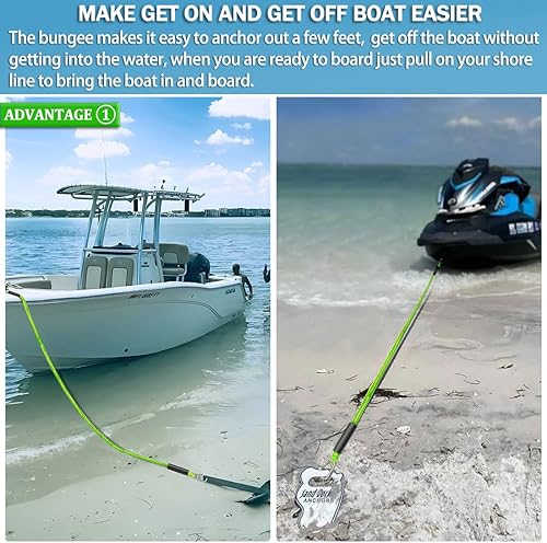 Miniatura 3 de Botepon Líneas de muelle elástico para barcos, Líneas de anclaje de bungee para barcos, Cuerda de anclaje elástica para barcos, Línea de anclaje