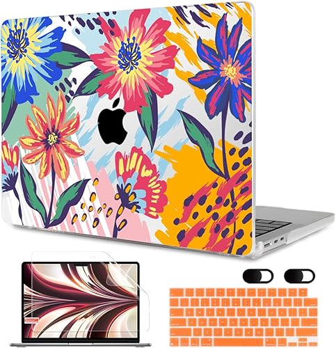 MEEgoodo Funda para MacBook Air M5/M4/M3/M2 de 13.6 pulgadas 2026 2025 2024 2022, compatible con los modelos A3449/A3240/A3113/A2681, funda