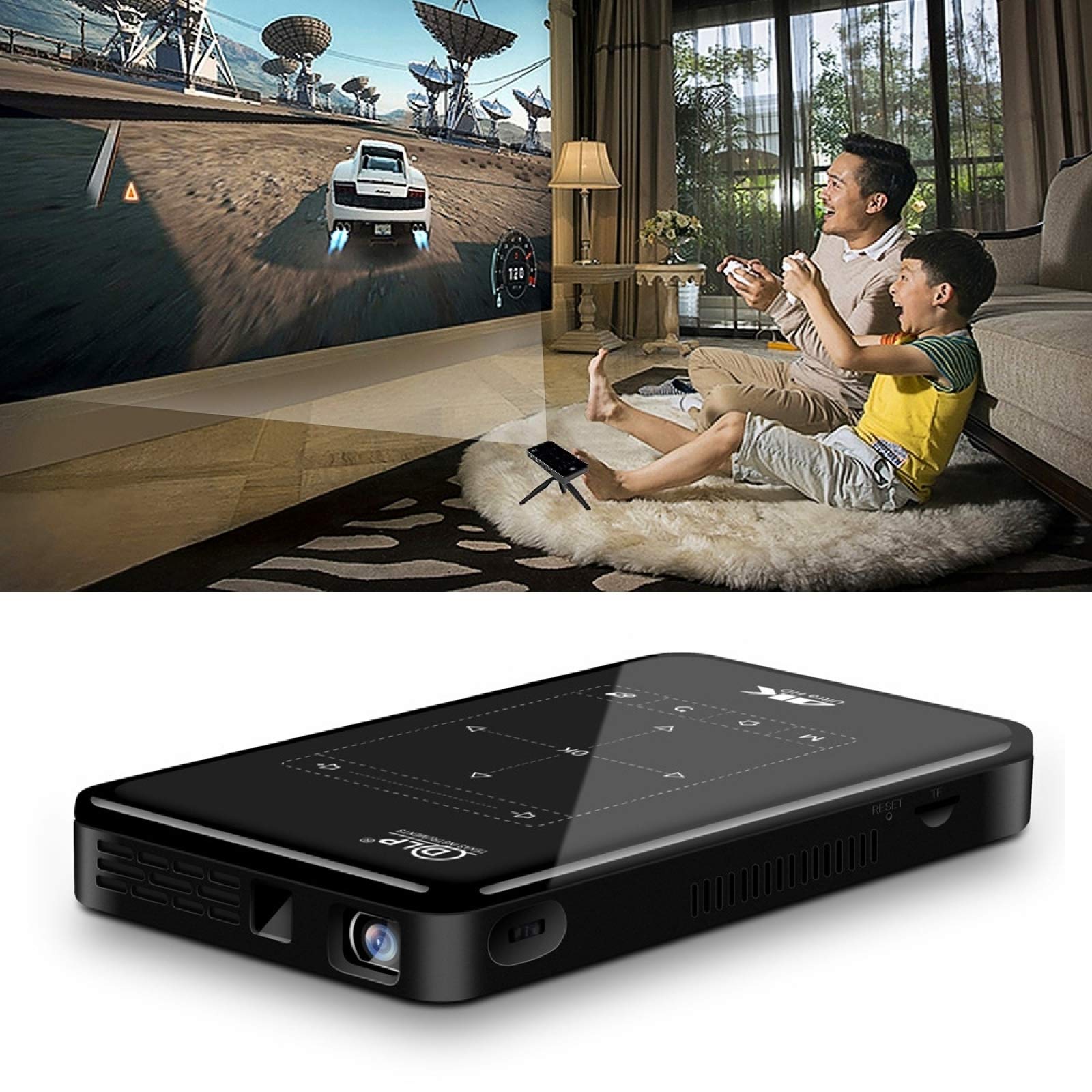 Mini projecteur 4K DLP avec WiFi double bande et télécommande infrarouge - 8