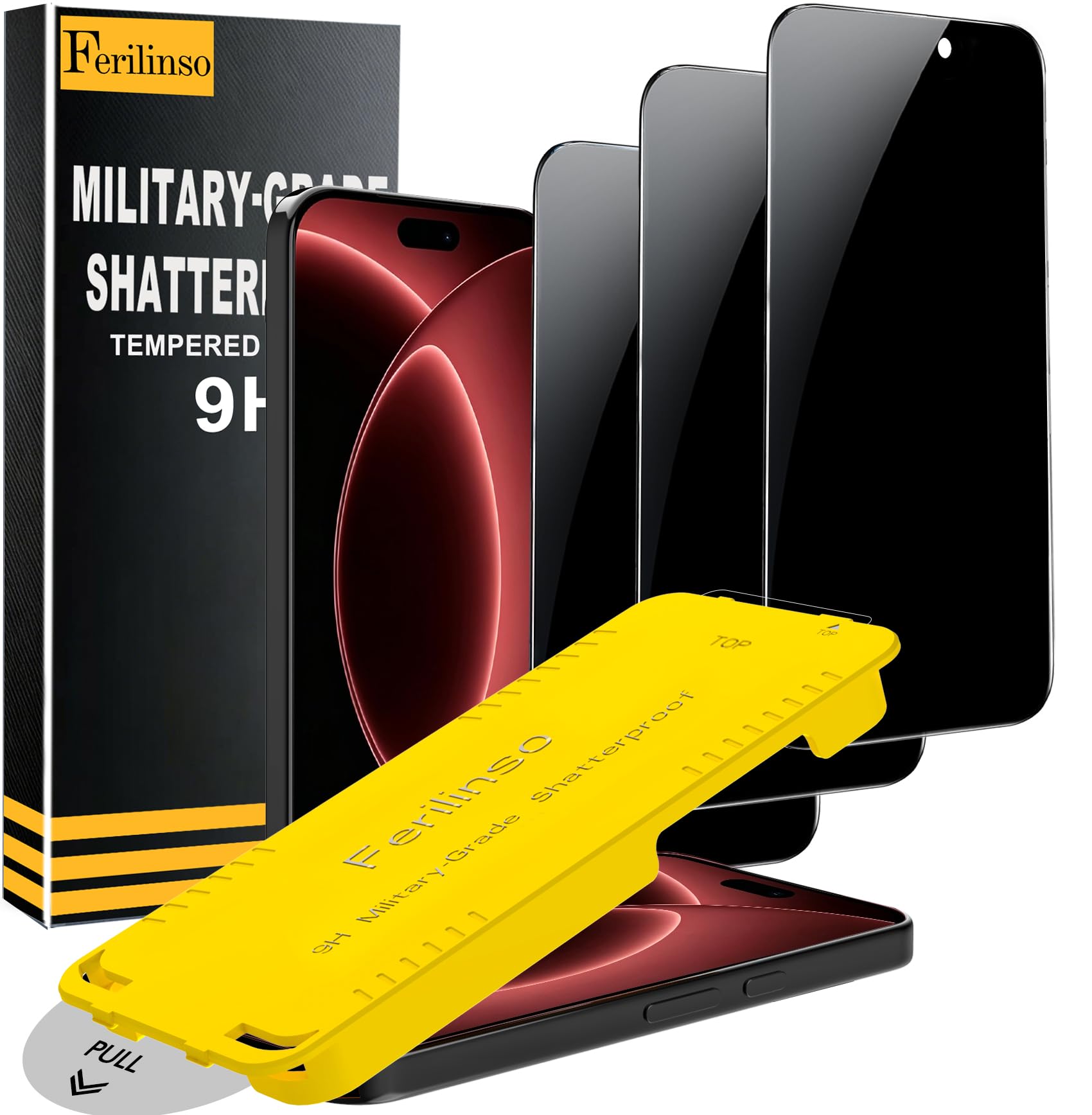 Ferilinso für iPhone 18 Pro Max für Panzerglas Sichtschutz, Kratzfest