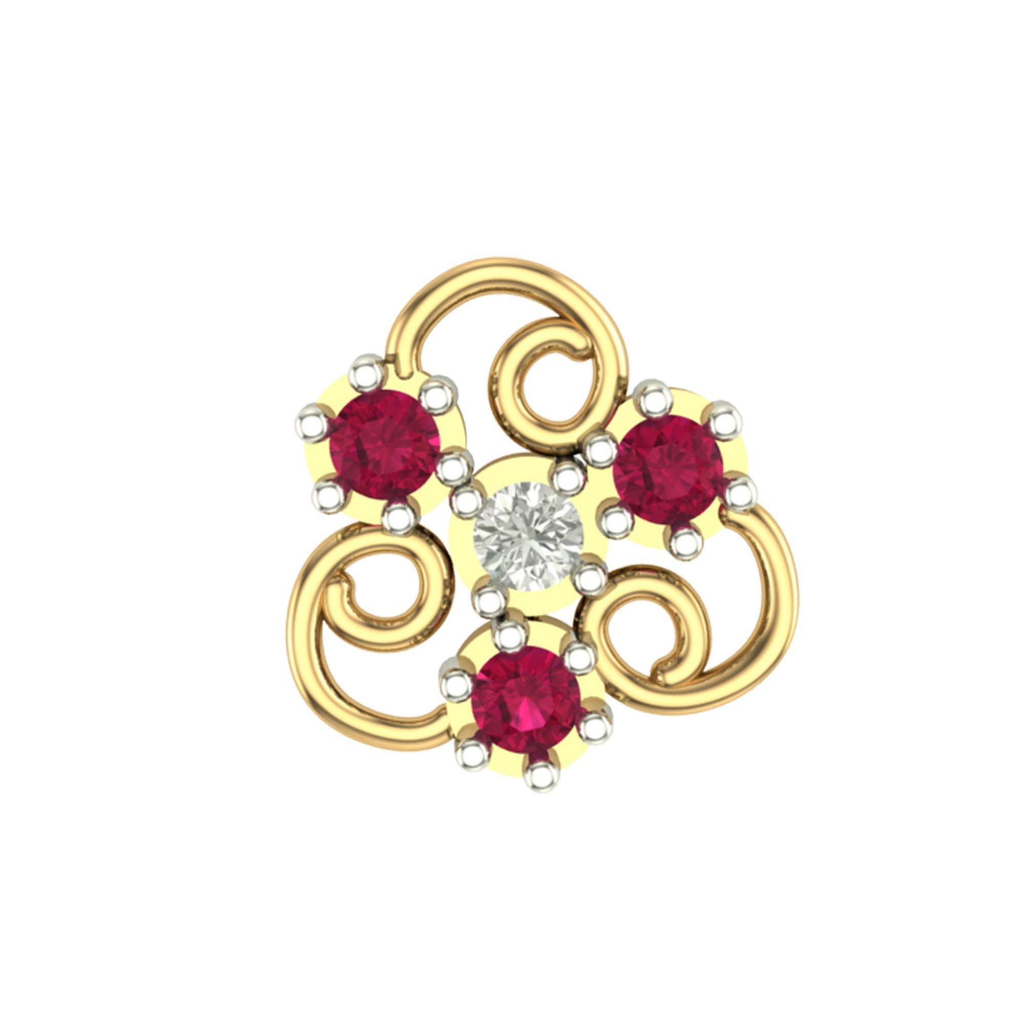 18K/14K Yellow/Rose/White Gold and Diamond Nose Pin(Screw) for Women