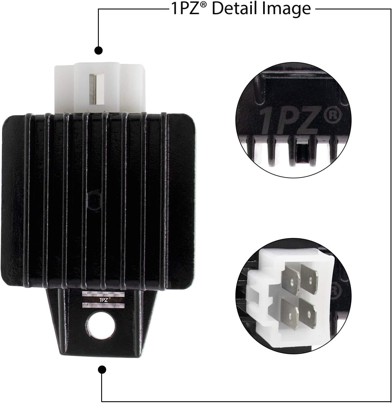 1PZ FW1-R01 4-Pin 12V Full-wave Motorcycle Voltage Regulator Rectifier for 50cc 70cc 90cc 110cc 125cc 150cc GY6 Engine Moped Scooter ATV