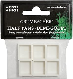 Empty Half, 6/Pack Watercolor Pan, White