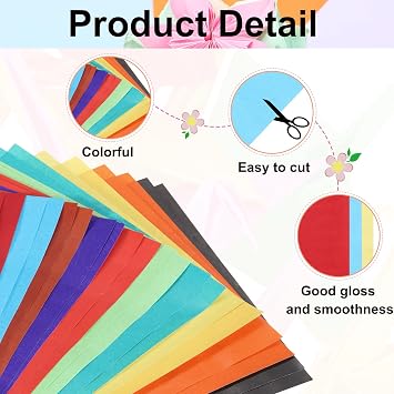 MECCANIXITY 100 Sheet Large Origami Paper 12 x 8 Inch, Shiny Origami Kite Paper Easy Folding for Beginner DIY Arts Crafts, 10 Colors