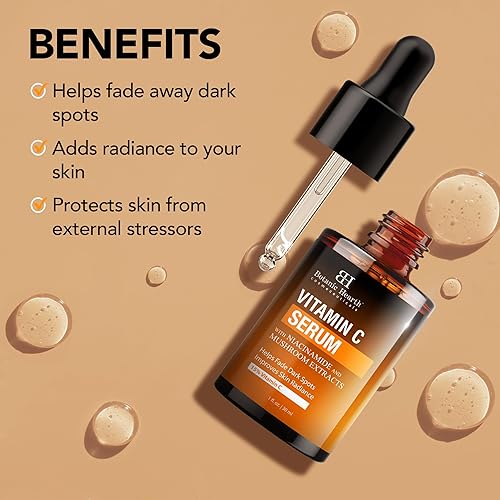 Miniatura 5 de Botanic Hearth Suero facial con 15% de vitamina C con niacinamida, ácido hialurónico, alantoína, cica, ácido ferúlico y vitamina E  Apunta a manchas