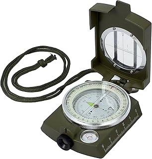 IP65 Compass Sighting Clinometer Multifunctional Military Metal Sighting Navigation Compass with Inclinometer Carrying Bag for Hiking, Climbing, Boating, Exploring, Hunting, Geology