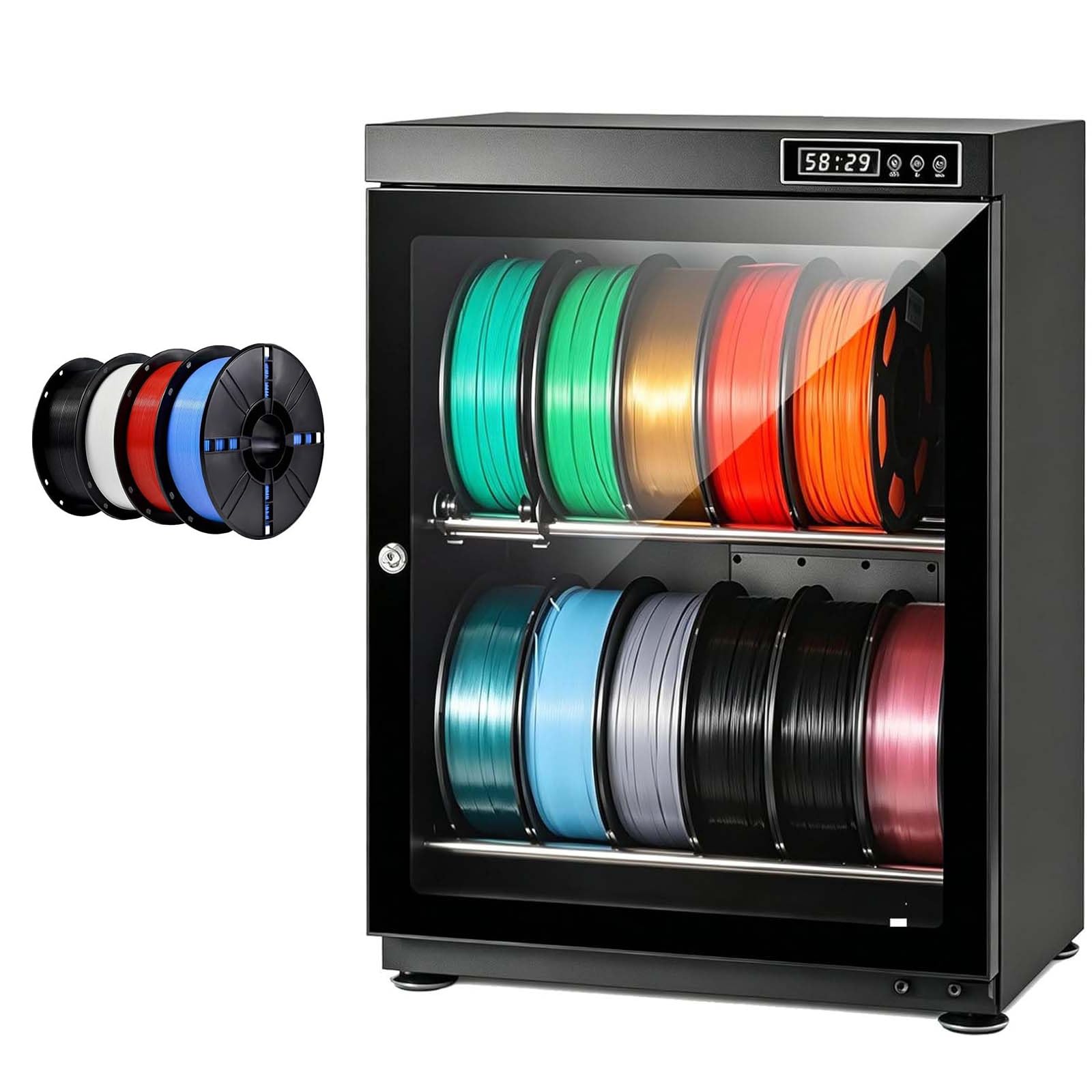 Armario De Almacenamiento Para Filamentos 3D Con Humedad Ajustable (Del 15% Al 60 HR), Pantalla Digital Y Sist-ema De Adsorción Por Tamiz Molecular, Para Trabajos De Impresión 3D Diarios(70L)