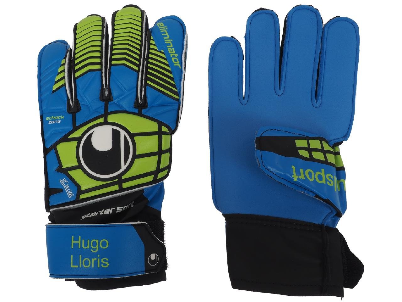 uhlsport Lloris Starter Torwarthandschuhe schwarz/blau/grün Power Größe 8 Sport & Freizeit
