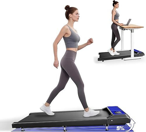 Cinta de correr para caminar con inclinación, cinta de correr portátil debajo del escritorio para oficina en casa, máquina de caminar compacta