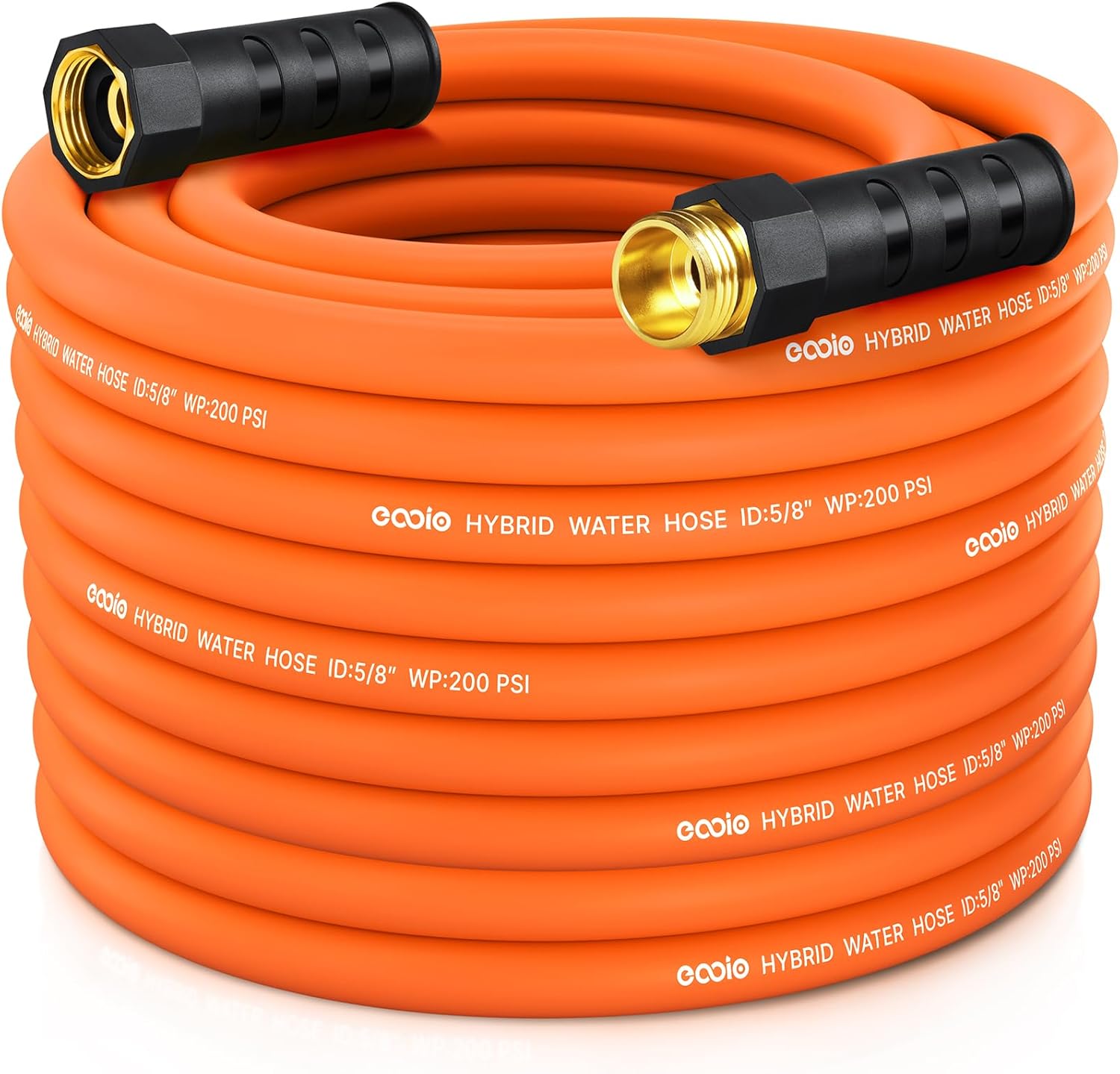Garden Hose 75 ft x 5/8", NON-EXPANDING Flexible Water Hose, Kink Resistant Lightweight Hybrid Hose, Leakproof Yard Hose with Male to Female Fittings - Thumbnail 2