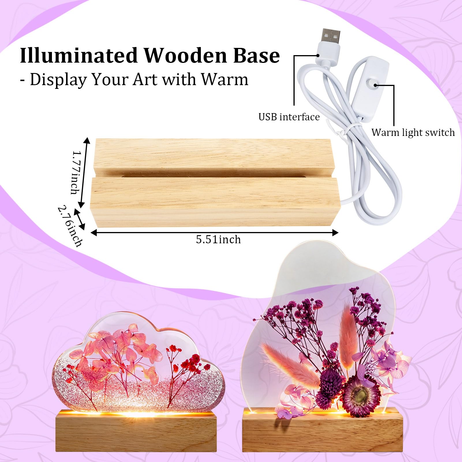 Kits de resina epoxi para principiantes con luz, manualidades para adultos y mujeres