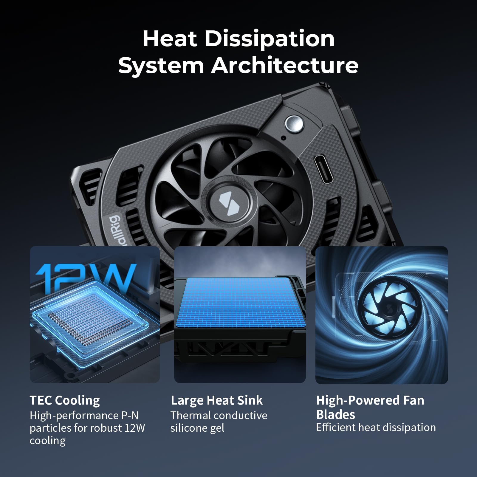 SMALLRIG Camera Extern Cooling Systeem voor Sony/voor Canon/voor FUJIFILM, Snap On Ventilator met TEC Koel Module voor ZV E10/A7 IV/A6700/FX3, voor R5/ R6, voor X T4/X S10 4815