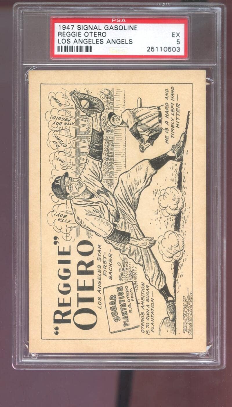1947 Signal Gasoline Reggie Otero PSA 5 Graded Baseball Card Pacific Coast League PCL Los Angeles Angels