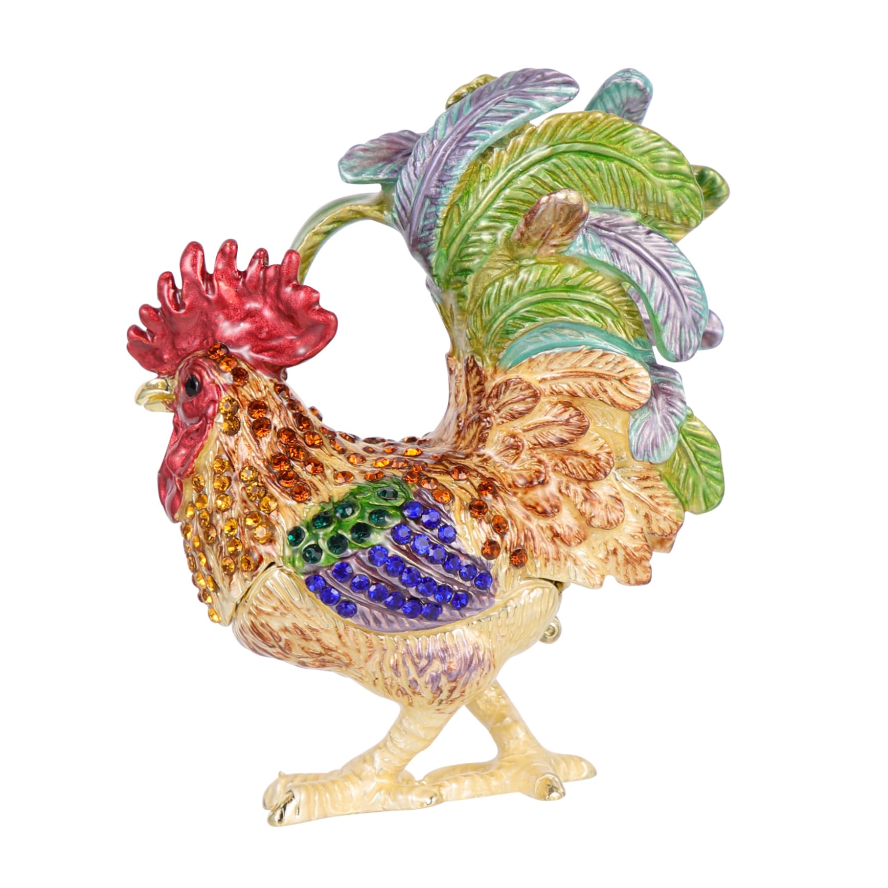 Boîte à bijoux coq bleu vintage pour ne plus perdre vos bagues