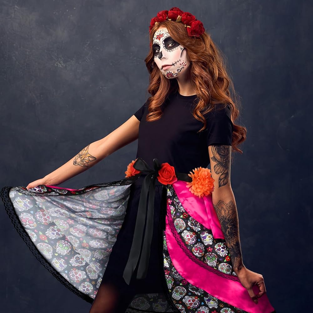 Day Of The Dead Rose Strumpfhose - Mexikanische Skelett Leggings Für Halloween 2025