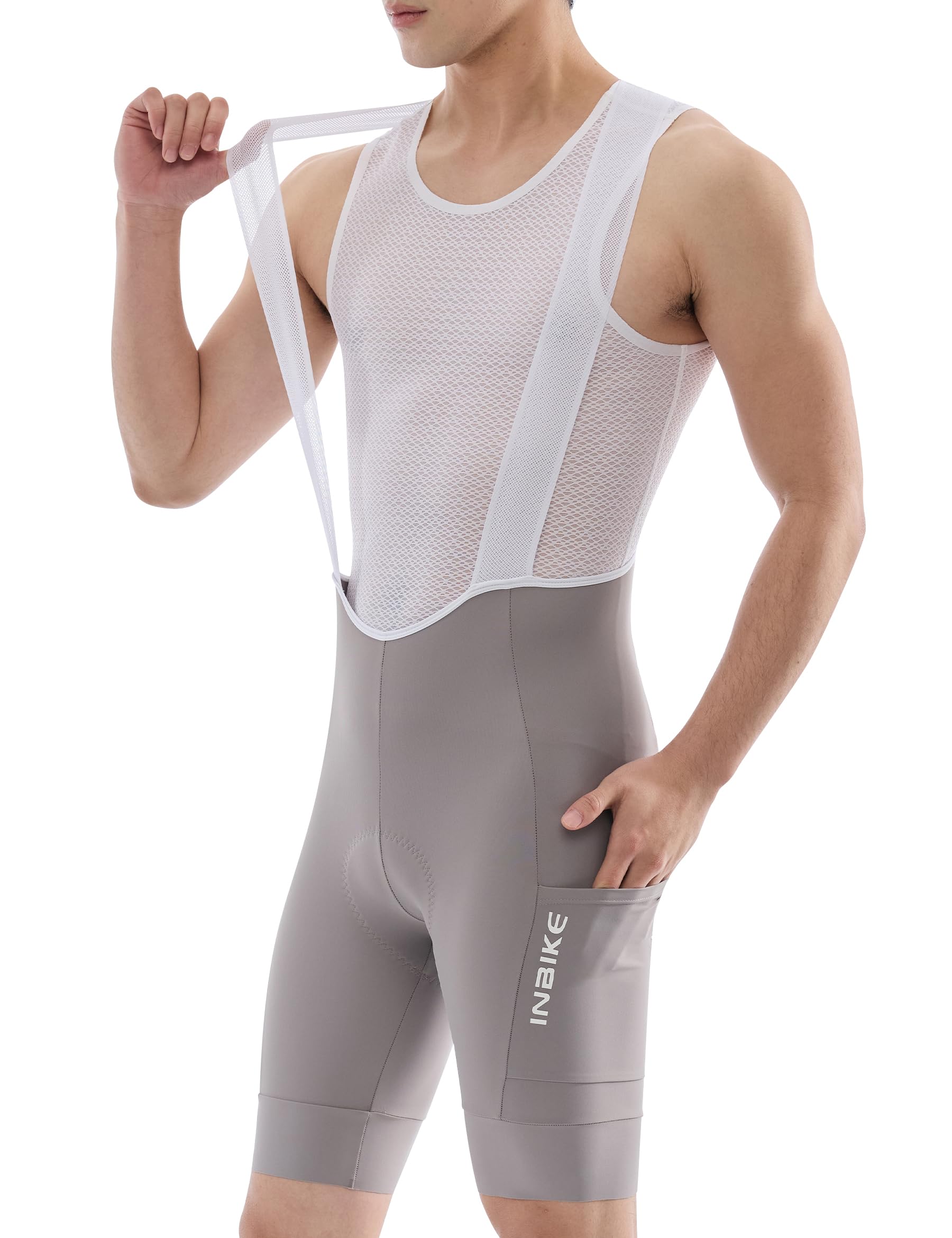 INBIKE Fahrradhose Herren Gepolstert Sommer Atmungsaktives Netzgewebe mit hoher Elastizität Radsport-Trägerhose Kurz Radhose für Radfahren Mountainbiken YS883