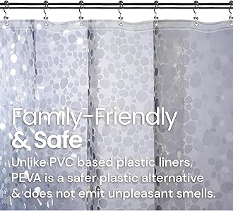 Kuber Industries Shower Curtains for Bathroom | Stone Print Waterproof Curtain | PVC Washroom Curtain | 8 Feet | Transparent