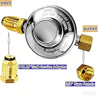 Vista 3 de MCAMPAS F276136 Regulador de baja presión de propano 11 "W.C, manguera de propano multifunción 1/4" y 1/2" y 3/8" adaptador universal de conversión