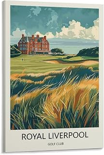 Royal Liverpool Golf Club Vintage Travel Poster Picture Canvas Wall Art Print Home. Room Decor Framed And Unframed Poster 12x18inch(30x45cm)