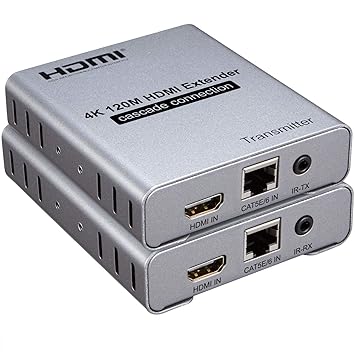 1Goal 4k HDMI Extender Over LAN Routers Switchers Ethernet Network 120M RJ45 CAT5 CAT6-Single Source from 1080P Full HD STB DVD PS3 - w DLP LCD LED Supports TCP IP by Ethernet DC 5V 1A-(TD-437H-01)