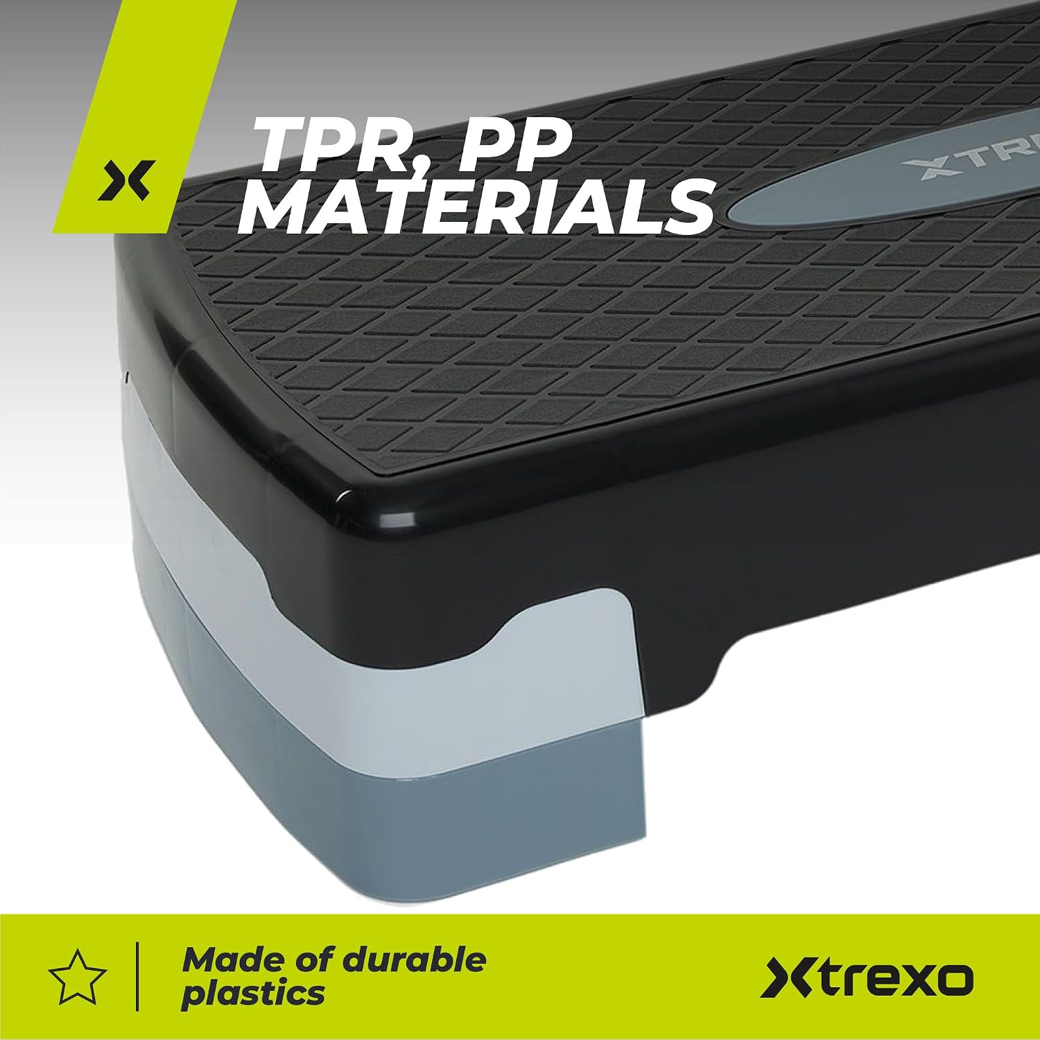 TREXO Степ для аэробики 68 x 28 см для кардио- и фитнес-тренировок регулируемая высота 15 20 см прочный полипропилен и TPR высококачественные степы для аэробики розовый синий серый