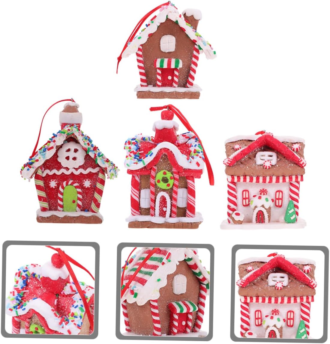 Cabilock 4pcs Hanging Ornaments Xmas Tree Decorations for Holiday Home Decor Sturdy Polymer Christmas Pendants Reusable Xmas Party Accessories Create Festive Atmosphere