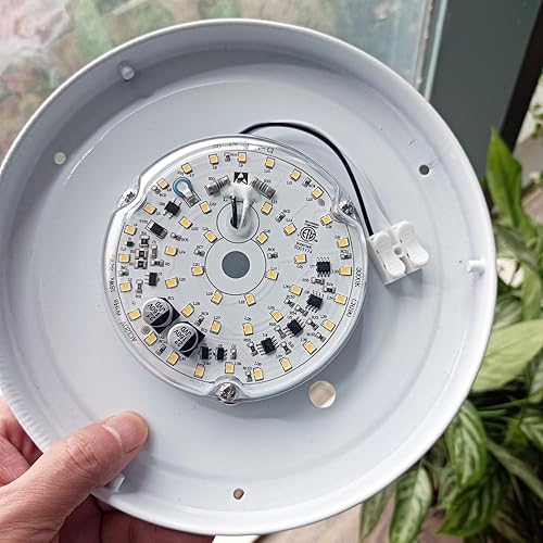 Miniatura 6 de Yun Cai Kit de luz de ventilador de techo de 3.9 pulgadas, 18 W, AC120V, luz cálida 3000 K, 1800 lm, kit de readaptación de luz de techo, bombilla