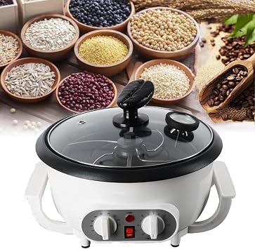 Coffee Roaster Machine for Home Use, 1200W 750g Electric Bean Roaster with Temperature Adjustment 100-240 , Timer 0-60min, Thermometer, for Peanut, Popcorn, Grain Drying