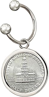 Keychain JFK Bicentennial Half Dollar Coin | Genuine United States Bicentennial Independence Hall Key Chain | Menâ€™s Accessories - American Coin Treasures