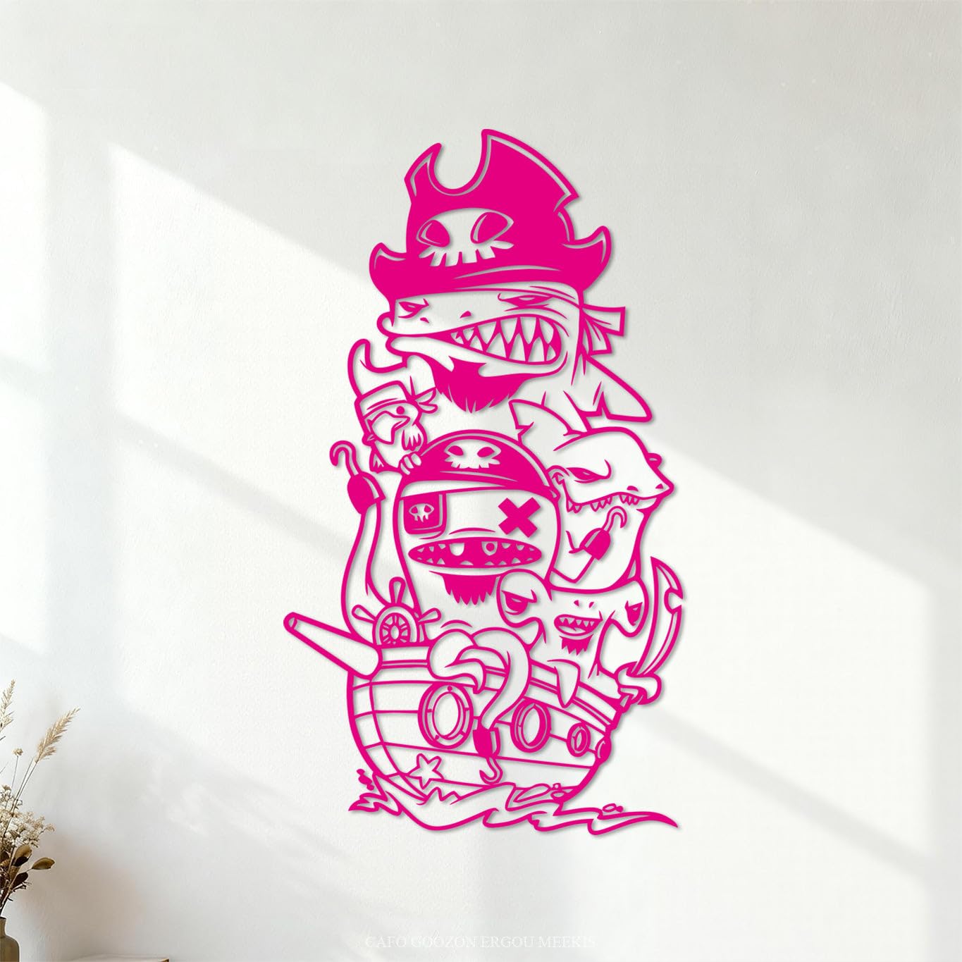 Wall Stickers Ocean Sea Octopuses Pirates Children Pictures 42x74.3cm It Won't Fall Off Rosered