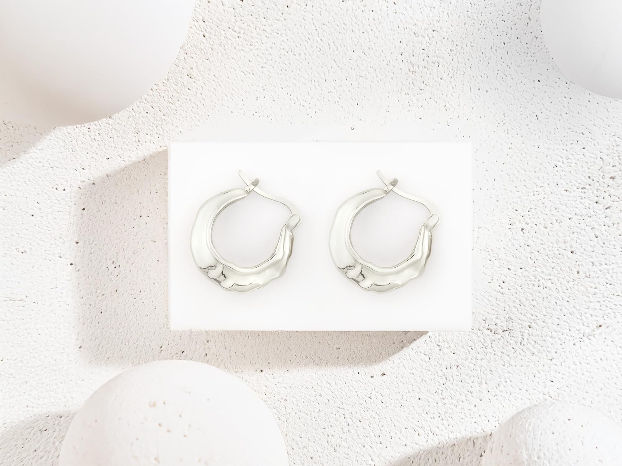 SOFIA MILANI - Damen Ohrringe 925 Silber - Gehämmerte Creole