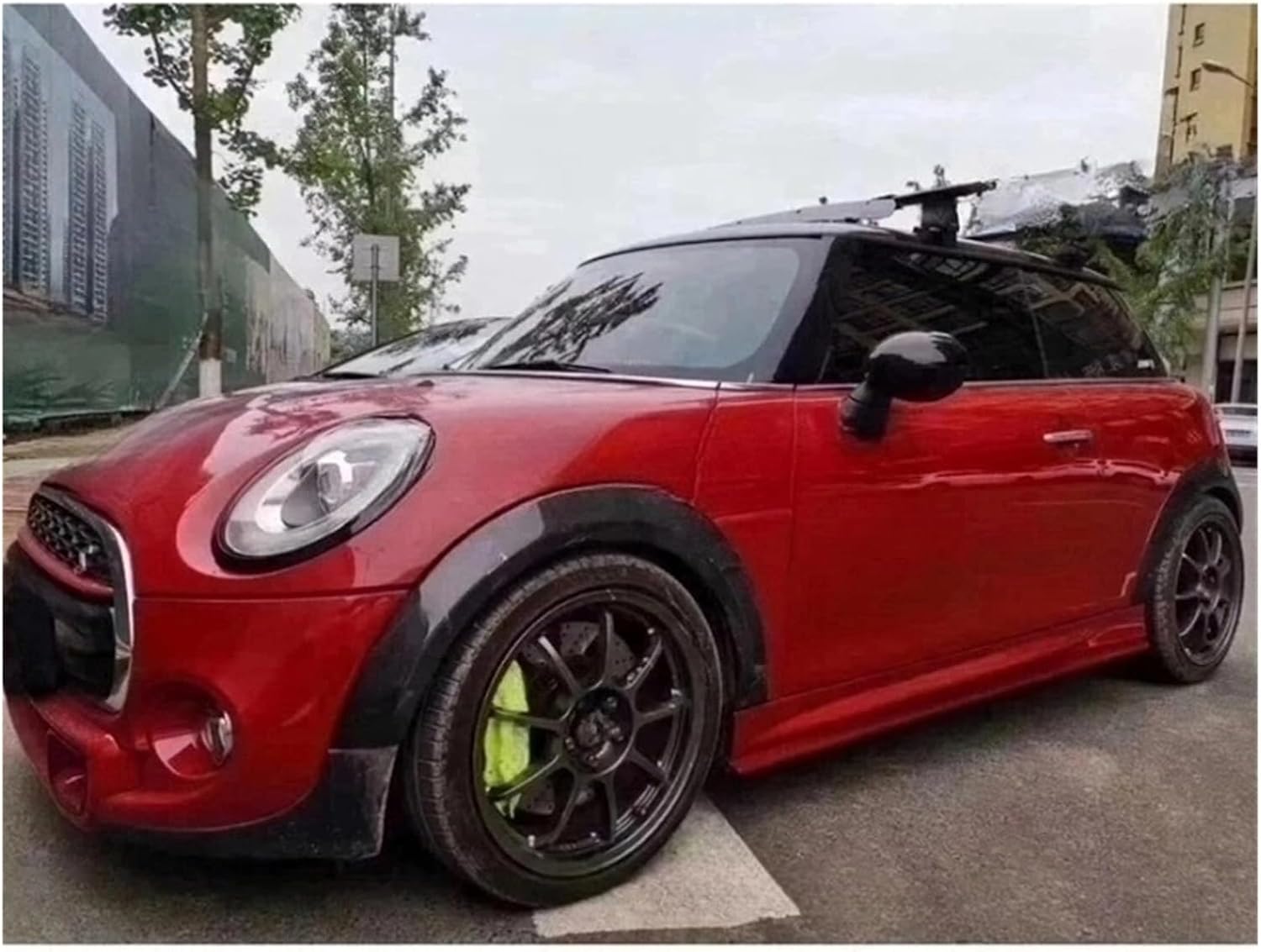 Car Real Carbon Fiber Wheel Eyebrow Eyelids Fender Arches Flares Trim Cover Sticker 2014-2021 Compatible for BMW Mini F56 F55 Cooper S 4PCS(Carbon Fiber)