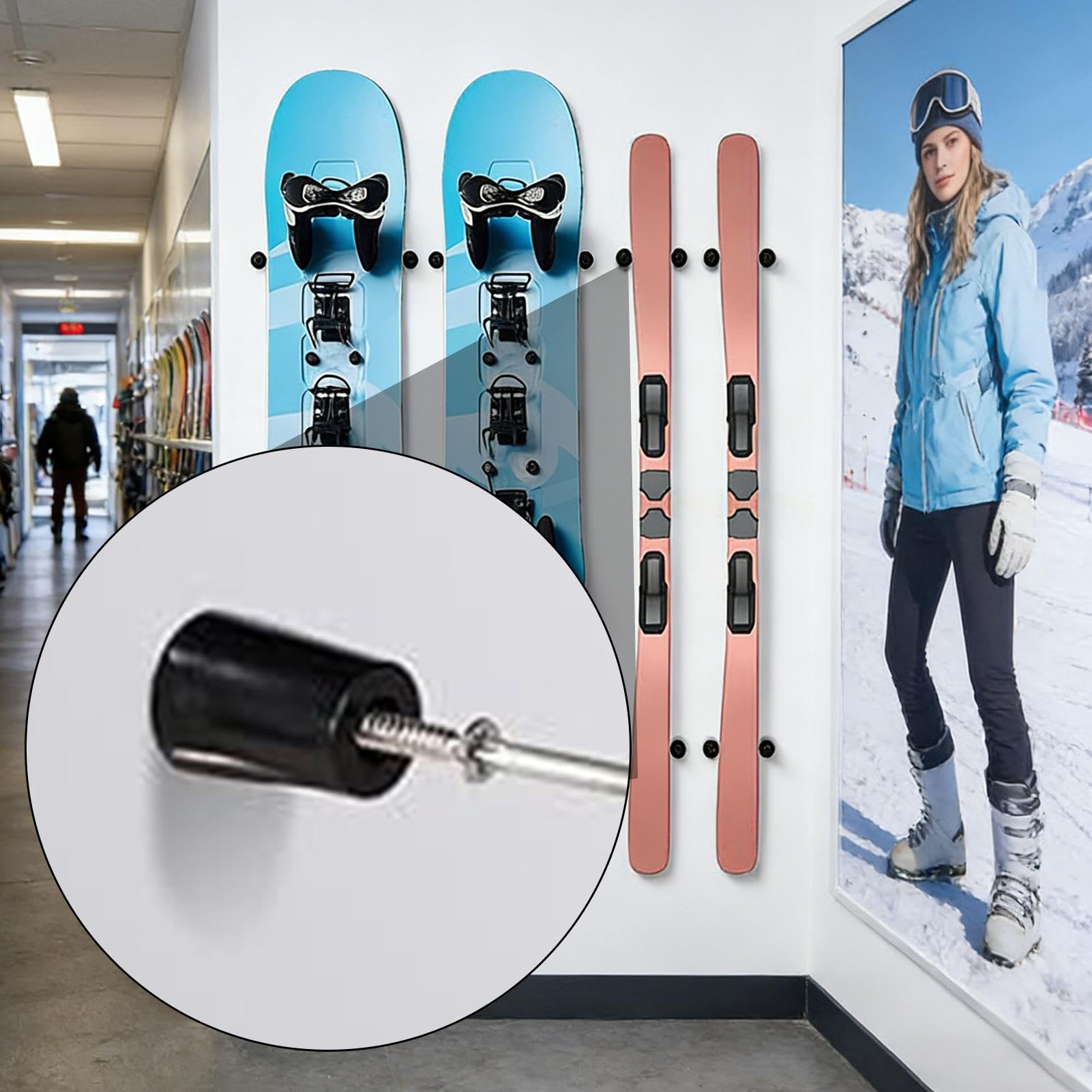 Supporto Da Parete Snowboard | Supporto Verticale Snowboard Per Archiviazione,Rack Sci Muro,per Garage, Interno, Negozio, Esposizione, Negozio Sportivo, Attrezzatura, Equipaggiamento e