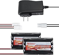 Vista 7 de Tenergy Paquete de 2 baterías NiMH planas de 9.6 V para coche RC, batería recargable de alta capacidad de 8 celdas de 2000 mAh, paquete de repuesto