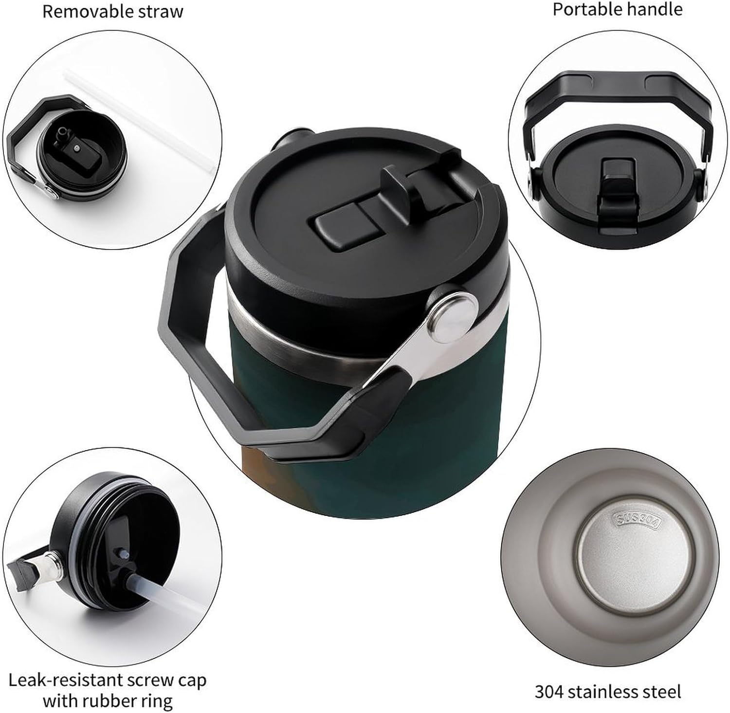 Cruise Ship Water Bottle 30 Oz Fits Car Cup Holder,Insulated Coffee Mug Large Capacity Car Cups,Stainless Steel Double Wall Sport Bottle for Travel Sports Gym