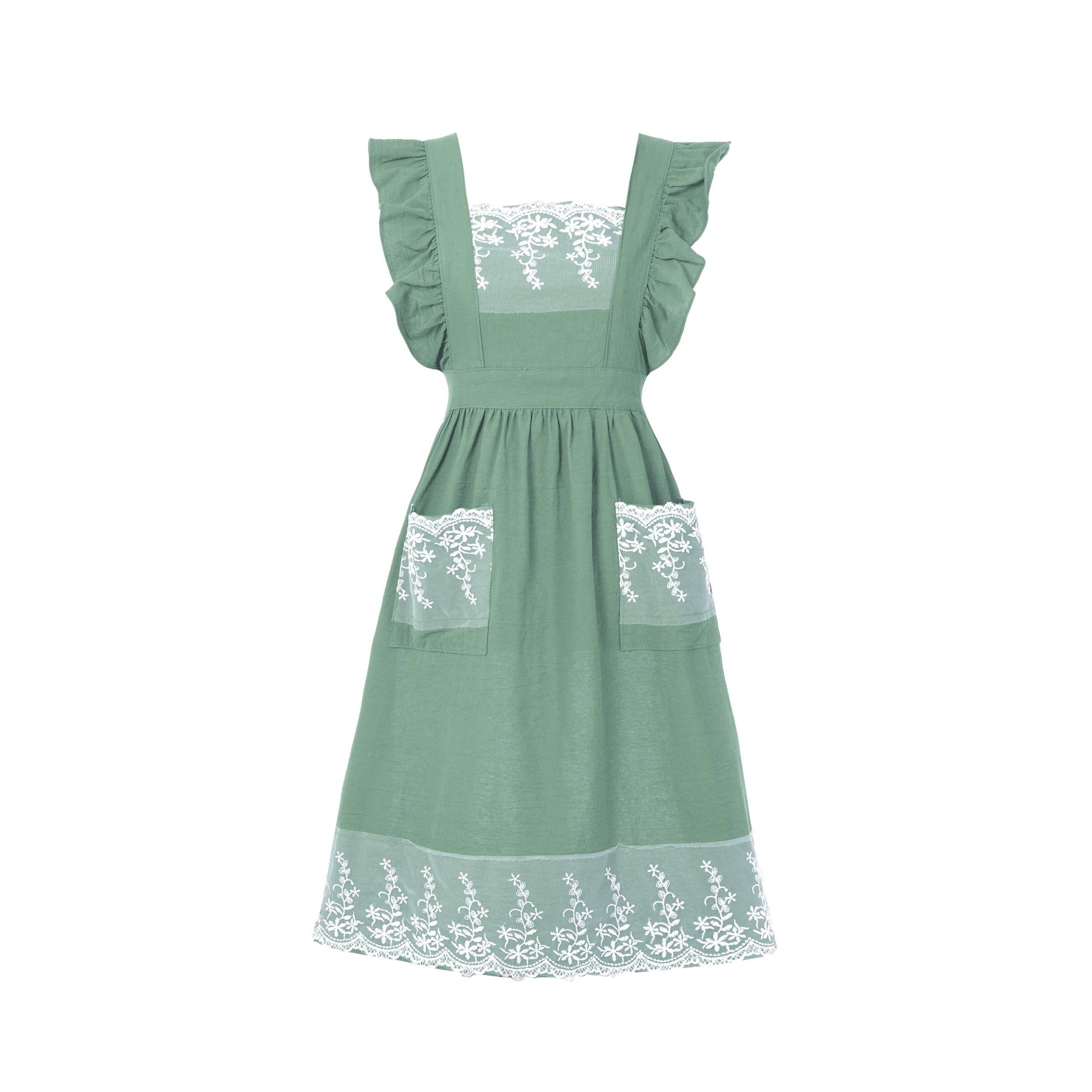 Aoomzoon Vintage Lace Ruffle Apron