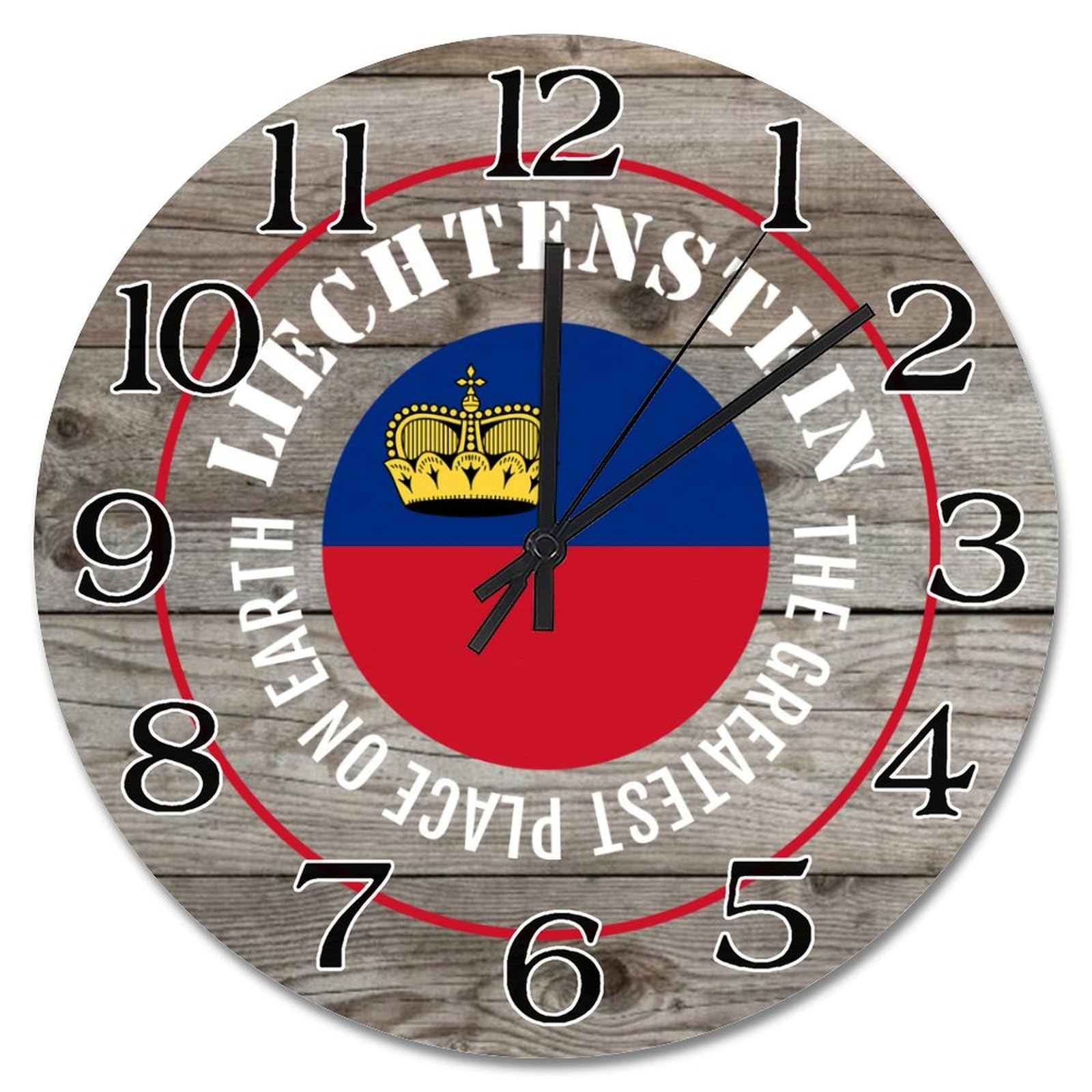 Horloge murale ronde Liechtenstein : cadeau idéal ami étranger