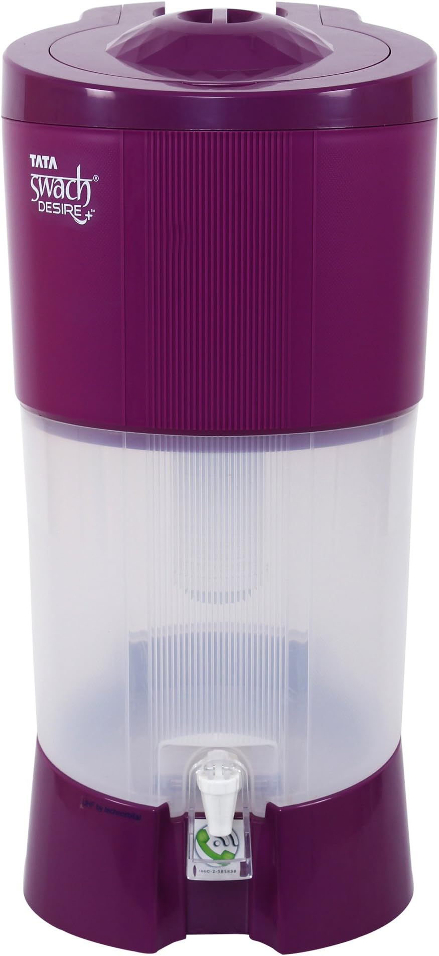 TATA Swach Desire+ Gravity Water Purifier, Magenta, 27L (14L+13L)