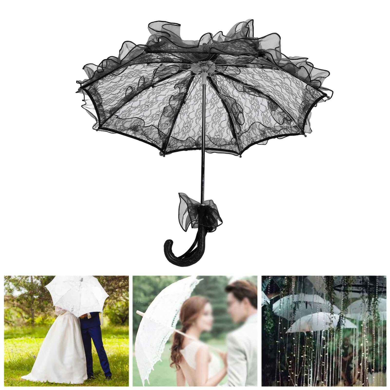 Parapluie Parasol en Dentelle, 23,6 X 22,2 Pouces, Accessoire de Photographie, Parapluie en Dentelle Fait à la Main pour Mariages, Fêtes, Séances de Photographie