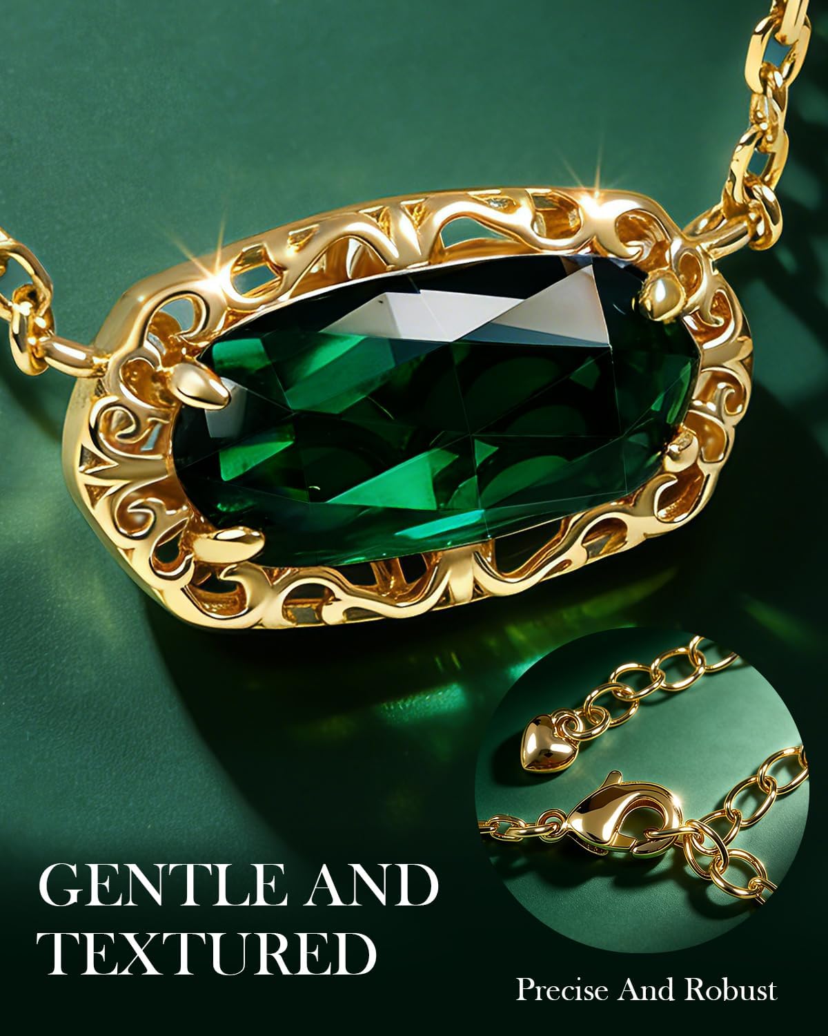 Gold Necklace for Women, Green/Red/Pink Birthstone Necklace, Cross Layered Necklaces, Hypoallergenic, Non Tarnish, Adjustable 15.9" to 17.9" Birthday Day Christian Gifts for Wife Everyday Wear