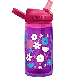 CamelBak Eddy+ Kids Bite Valve Straw Insulated Stainless Steel Water Bottle Flower Power, 14oz