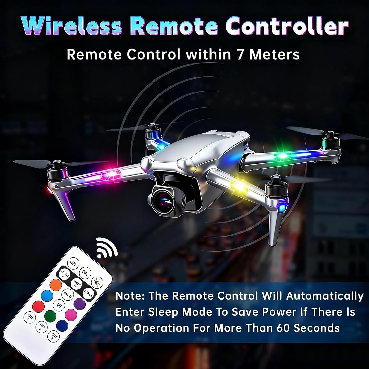 8-Pack Wireless LED Strobe Remote Lights | 8 Colors, Anti-Collision & Waterproof | Emergency Flash for Car, Motorcycle, Bike, Drone, Pet Leash | Ideal for Holiday Ambiance