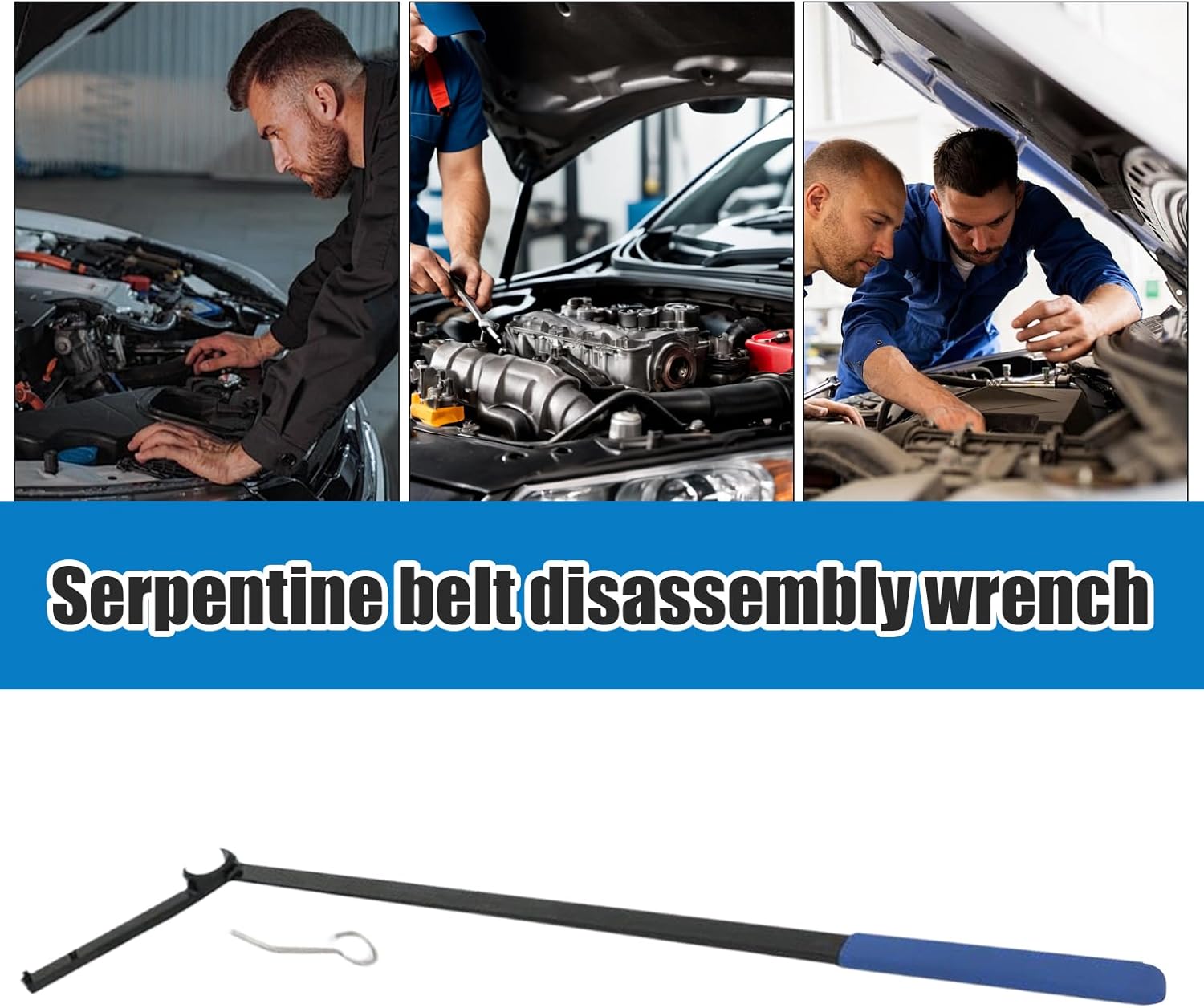 Belt Tensioner Tool - Automotive Maintenance Tools | Car Idler Pulley Wrench | for Mechanics Technicians Fleet Manager Workshops Dealers Truck SUV RV Sedan Garage