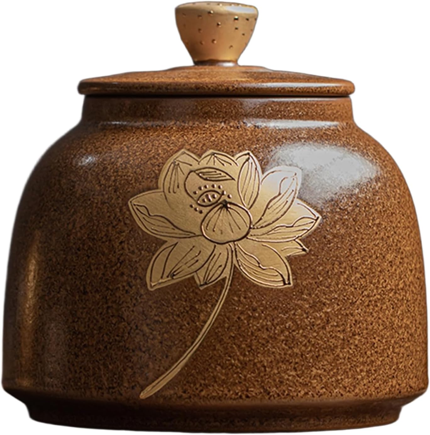 Cremation Urns Ceramics Adult Human Memorial Ashes Funeral Urn Handcrafted,Urns for Ashes,Ashes Pet Ash, Adult Coffin, Sealed Ceramic (brwon)